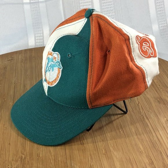 Vintage Apex One '90's Miami Dolphins spilt Color Block snapback hat Ballcap - Picture 7 of 10